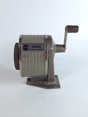 Vintage Giant APSCO Pencil Sharpener Desk Wall Mount 6 Hole Hand Crank
